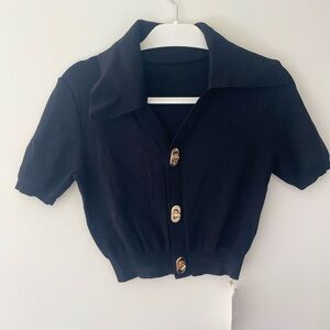 COMMENSE black knit shirt